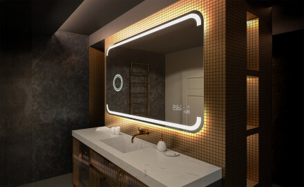 Arrondie Illumination LED Miroir Sur Mesure Eclairage Salle De Bain L145