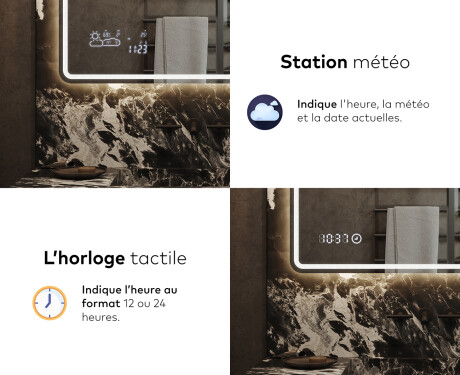 Arrondie Illumination LED Miroir Sur Mesure Eclairage Salle De Bain L147 #7