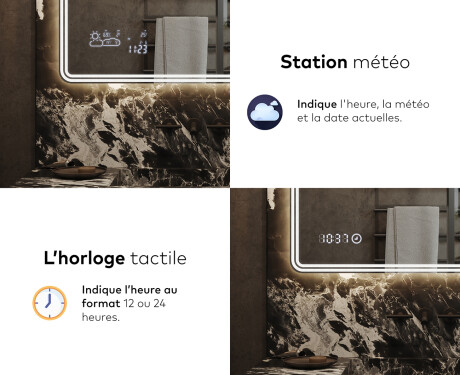 Arrondie Illumination LED Miroir Sur Mesure Eclairage Salle De Bain L148 #7