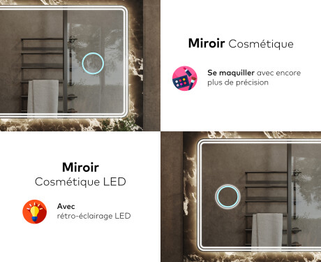 Arrondie Illumination LED Miroir Sur Mesure Eclairage Salle De Bain L148 #8