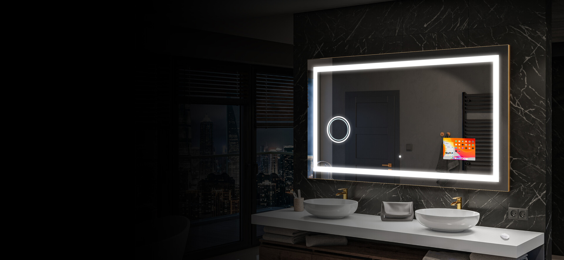 Miroir salle de bain - sur mesure - avec éclairage intégré
