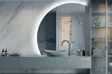 Miroir en quart de cercle