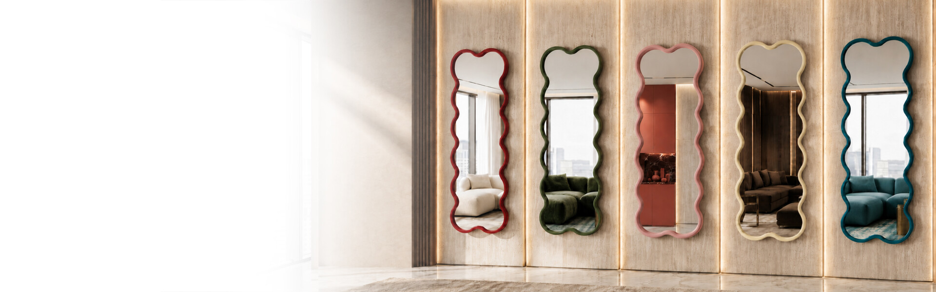 Miroirs avec cadre décoratif en MDF