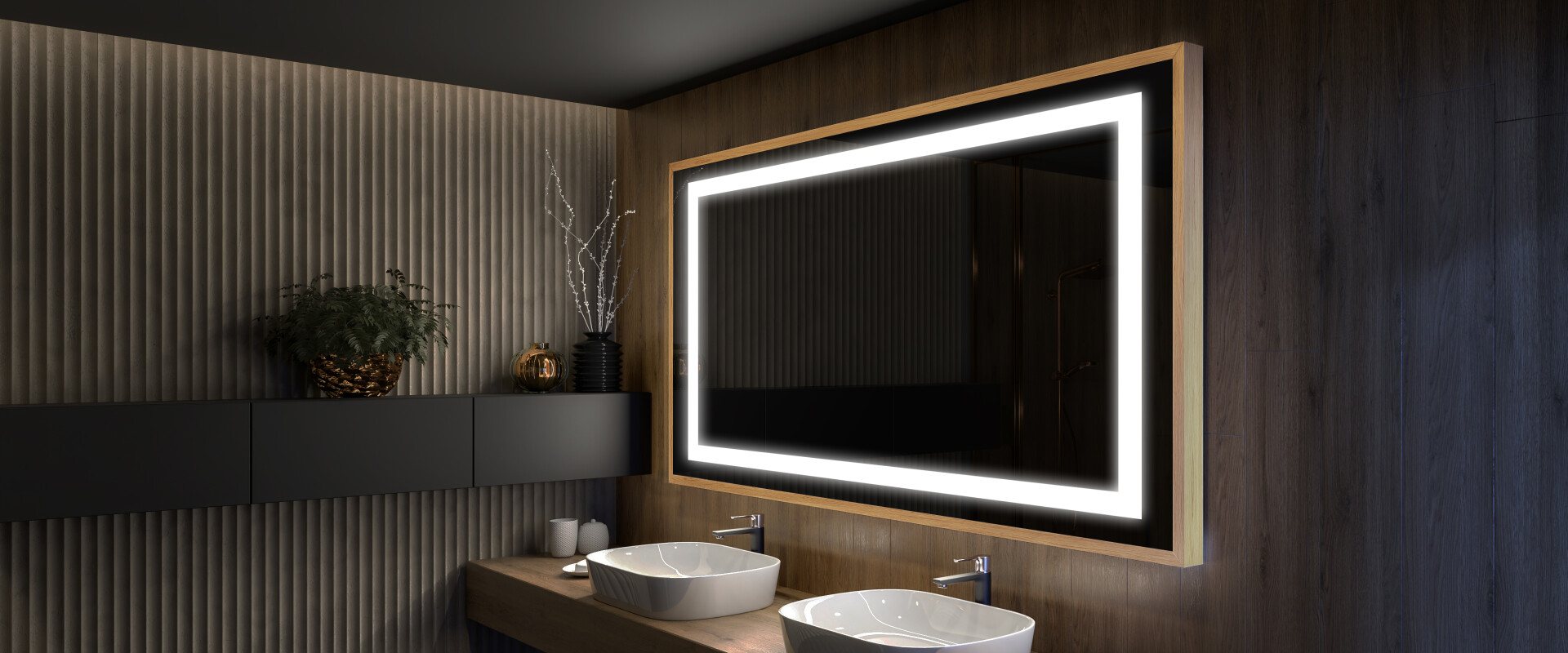Miroir salle de bain - sur mesure - avec éclairage intégré
